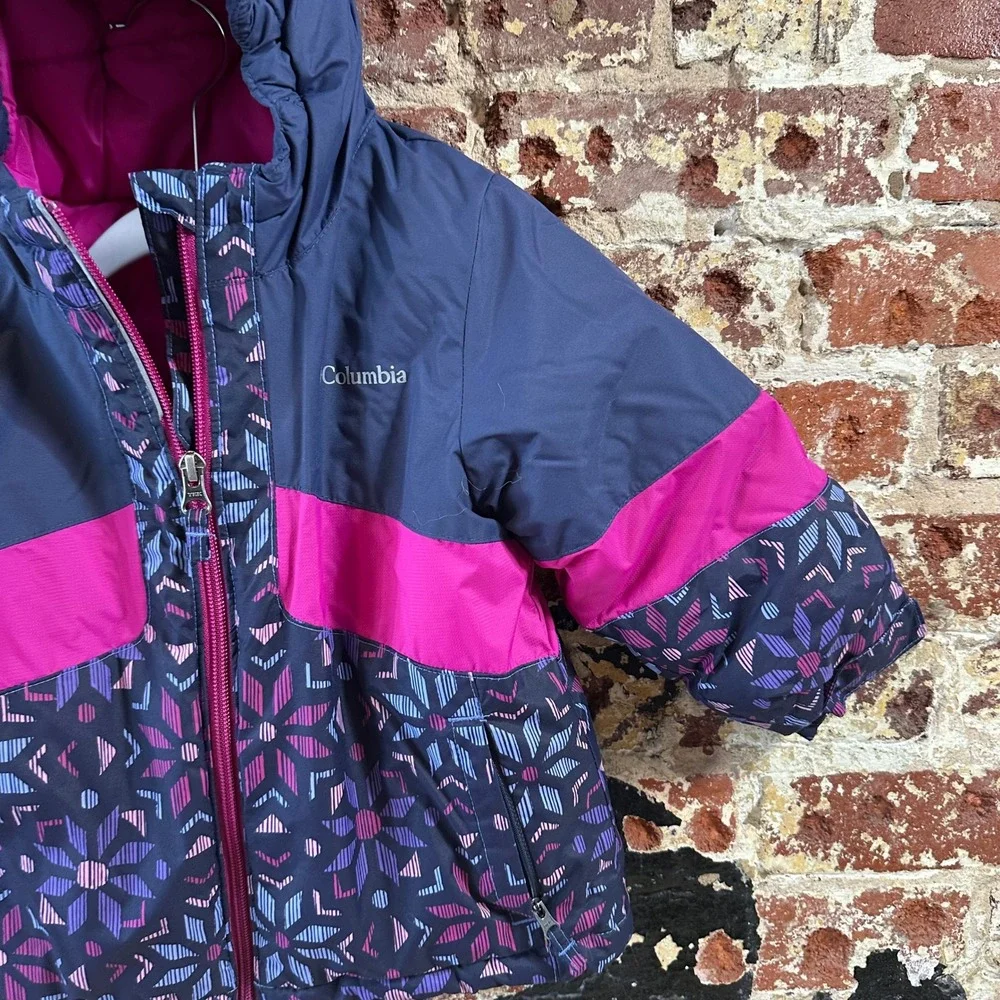 Columbia Toddler Girls 4T Purple Pink Winter Snow Full Zip Hooded Jacket